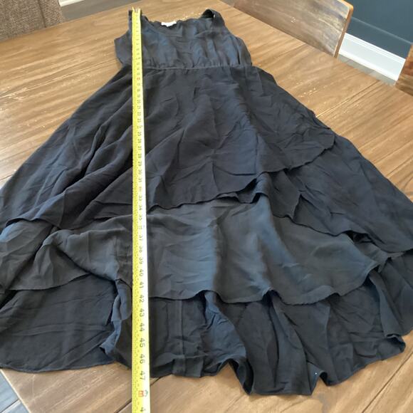 Garnet Hill sleeveless cinched waist midi Dress Minimalist Black Size 6 - Picture 5 of 8